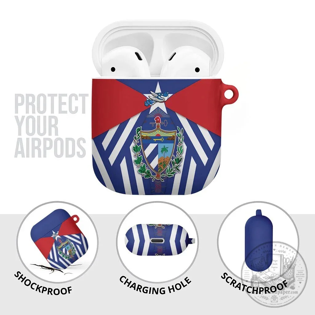 Cuba Flag and Coat of Arms AirPods Case, Cuban Trogon Wireless Earbud Cover 11 Cuba Flag and Coat of Arms AirPods Case, Cuban Trogon Wireless Earbud Cover