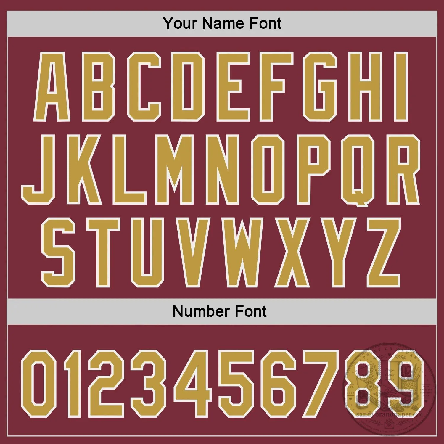 Personalized Authentic Baseball Jersey in Burgundy, Gold, and White with Your Name and Number 9 Personalized Authentic Baseball Jersey in Burgundy, Gold, and White with Your Name and Number