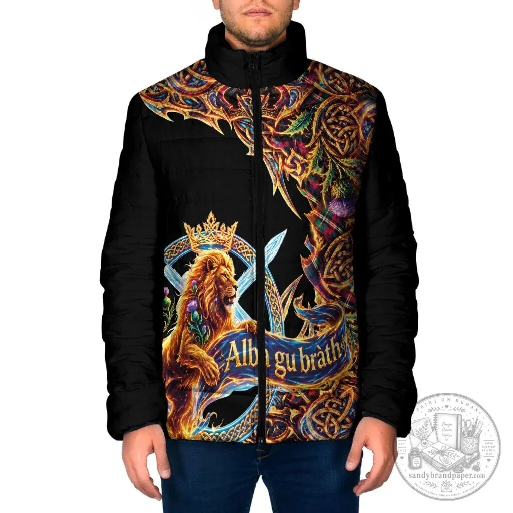Scotland Forever Royal Lion Celtic Knot Tartan Padded Jacket 8 Scotland Forever Royal Lion Celtic Knot Tartan Padded Jacket