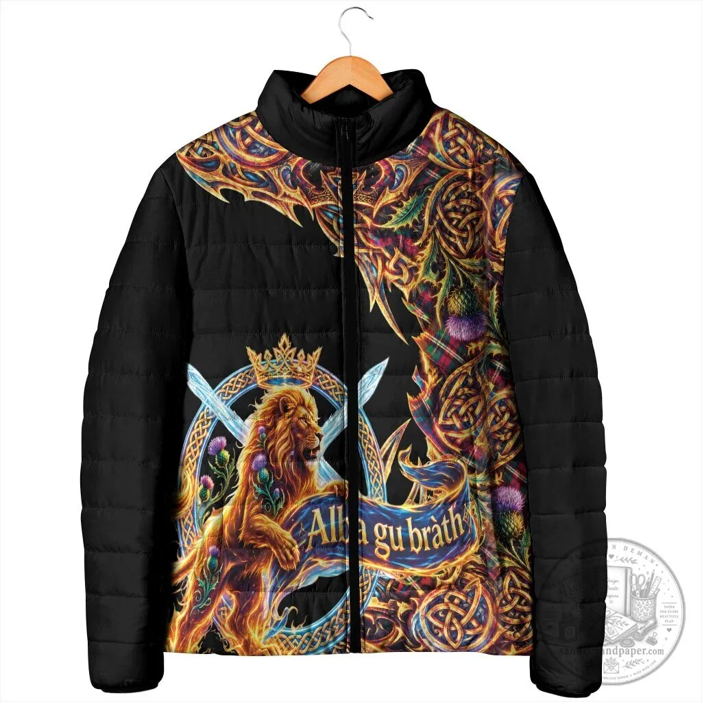 Scotland Forever Royal Lion Celtic Knot Tartan Padded Jacket 7 Scotland Forever Royal Lion Celtic Knot Tartan Padded Jacket