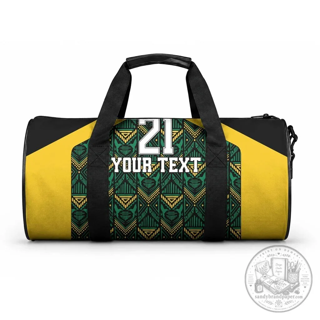 Afro-Jamaicans Football Custom Duffle Bag Black Ethnic Motifs