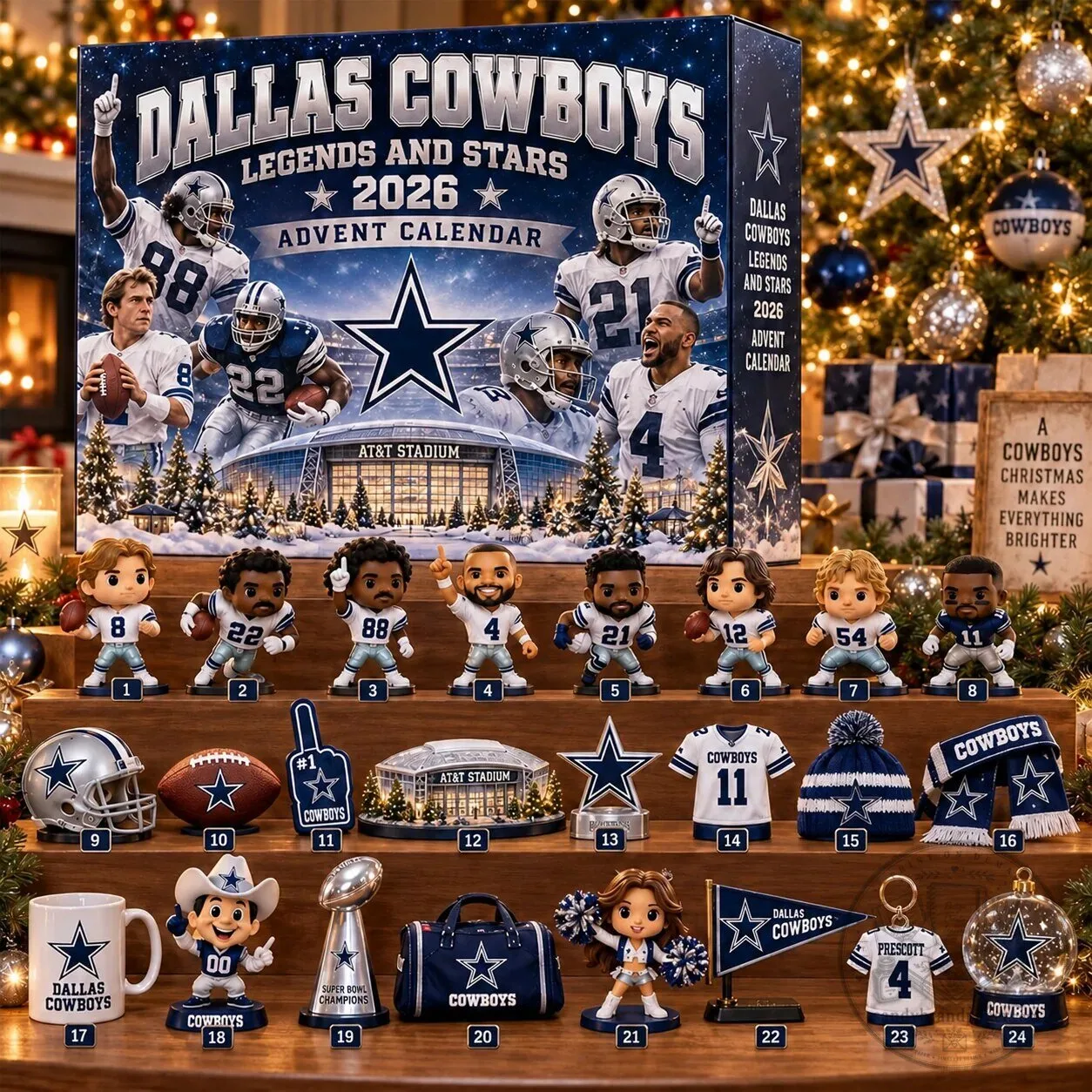 Dallas Cowboys Legends and Stars 2026 NFL Christmas Advent Calendar