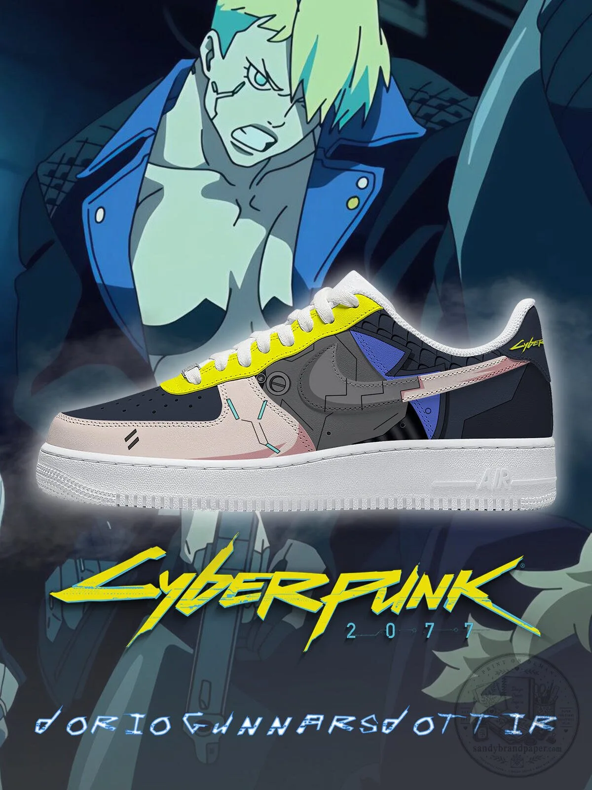 Cyberpunk 2077 Dorio Gunnarsdottir Edgerunners Anime Custom Shoes
