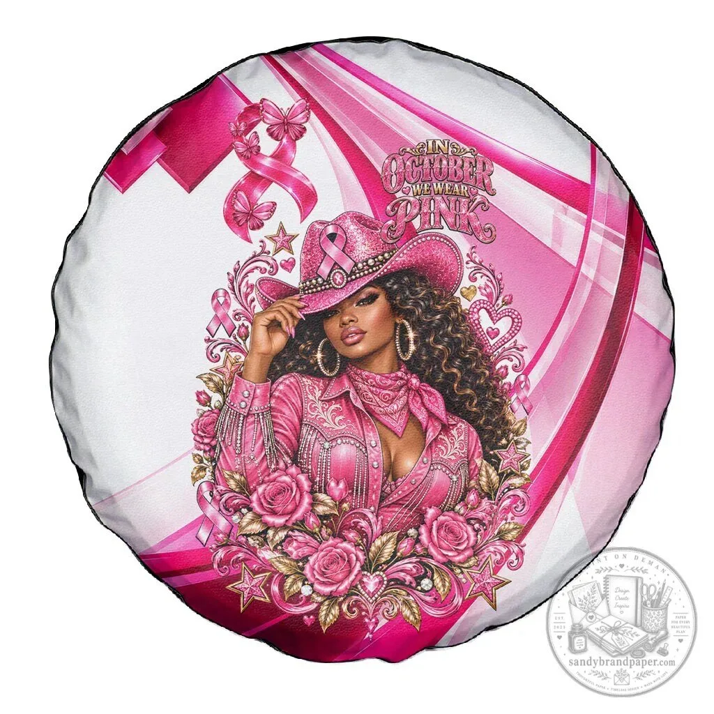 Western Wear Cowgirl Breast Cancer Awareness Pink Ribbon Spare Tire Cover 6 Western Wear Cowgirl Breast Cancer Awareness Pink Ribbon Spare Tire Cover