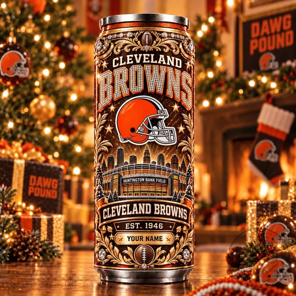 Cleveland Browns Football Team Personalized Name Can Tumbler Cleveland Browns Football Team Personalized Name Can Tumbler
